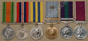 Group of six medals; Defence Medal, 1939-1945 Brit