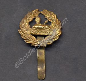 Brass back badge. Gloucestershire Regiment. 1881-1