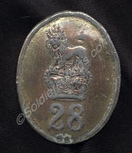 Oval shoulder belt plate, as worn by the 28th (Nor