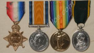 Group of four medals; 1914-1915 Star, British War