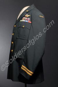 Green full dress jacket and trousers of an officer
