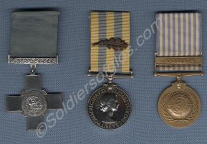 Group of three medals; George Cross, Korea Medal a