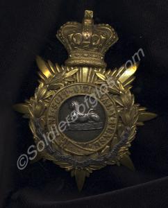 Brass helmet plate, as worn by the Gloucestershire