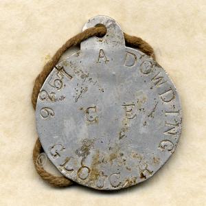 Identity disc of 9252 Private Albert Edward Dowdin