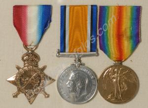 Group of three medals; 1914-1915 Star, British War
