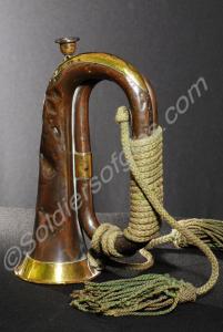 Copper-bodied bugle with brass joints and mouthpie