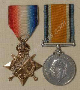 Group of two medals; 1914-1915 Star and British Wa