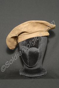 British Army khaki canvas beret with no badges. c.
