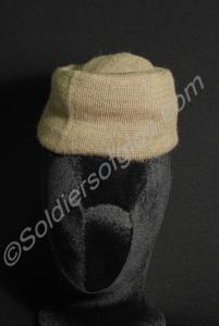British Army cap comforter, a tube of khaki knitti