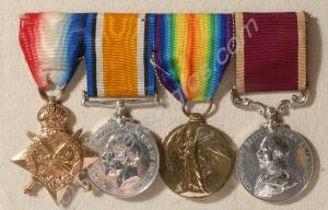 Group of four medals; 1914-1915 Star, British War
