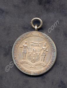 White metal Athletics Medal for Jamaica Command At