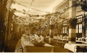 Mess Hall decorated for Christmas. 2nd Battalion,