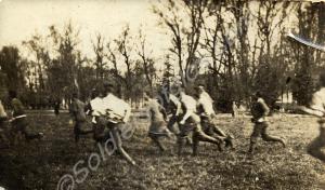 Soldiers running. Vicenza, Italy.  The Gloucesters