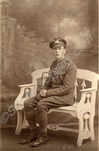 Seated portrait of a soldier of the Gloucestershir