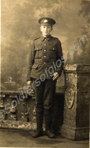 Standing portrait of a young soldier of the Glouce