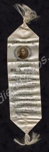 Commemorative bookmark made of lilac silk satin fr