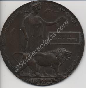 Bronze memorial plaque to 36956 Private Arthur Wil