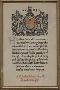 Scroll of Honour and Citation to 36956 Lance Corpo