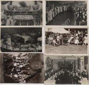 Six black and white postcard photographs of the Gl