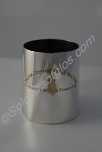 Silver tankard with the inscription "Malaya Comman