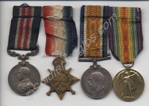 Group of four medals; Military Medal, 1914-1915 St