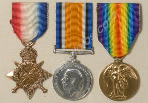 Group of three medals; 1914-1915 Star, British War