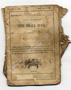 Army Small Book. 4752 Private Richard Amos. 2nd Ba