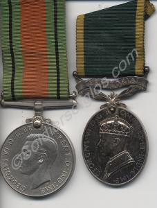 Group of two medals; Territorial Efficiency Medal