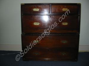 Mahogany travelling chest. In two sections, the to