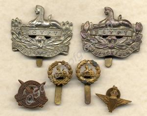 Various badges; two Gloucestershire Regiment front