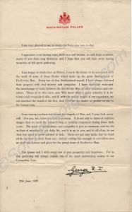 Letter from His Majesty King George V  to veterans