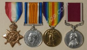 Group of four medals; 1914 Star, British War Medal