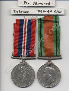 Group of two medals; 1939-1945 War Medal and Defen