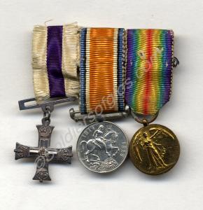 Group of three miniature medals; Military Cross, B