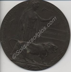 Bronze memorial plaque to Private Frederick Smith.