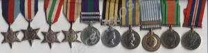 Group of nine medals; 1939-1945 Star, Africa Star,