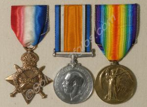 Group of three medals; 1914-1915 Star, British War