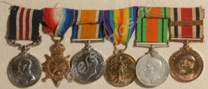 Group of five medals; 1914-1915 Star, British War