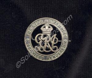 Silver War Badge - 'For King and Empire/Services R