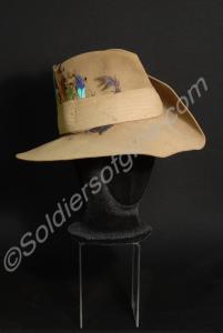 Slouch hat with tropical bird feathers in puggaree