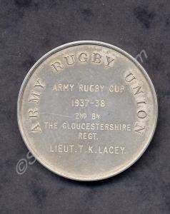 Army Rugby Cup Winner's Silver Medallion 1937-1938