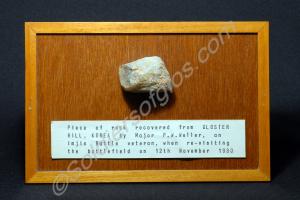 Piece of rock recovered from Gloster Hill, Korea.