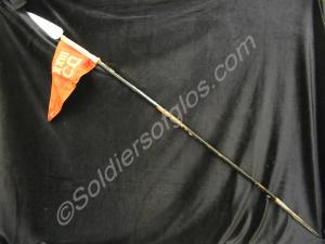 Commanding officer's pennant on pole with spearhea