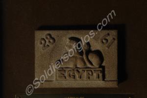 Sphinx of the Gloucestershire Regiment carved in s