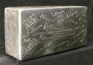 Silver cigarette box presented to Major A. Gordon