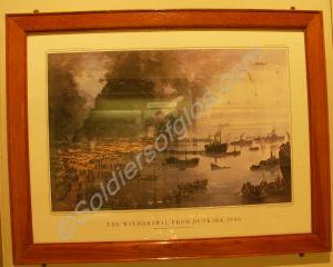 Coloured print depicting 'The Withdrawal from Dunk