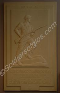 White plastic 'For Freedom' plaque. From the War S
