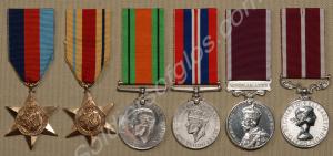 Group of six medals; 1939-1945 Star, Africa Star,