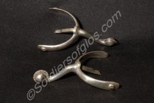 One pair of steel spurs. Worn by Colonel J.P. Carn