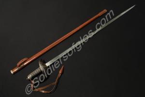 Sword with brown leather sword knot and leather sc